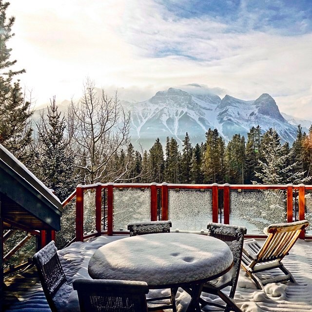 Following my passions is my goal for 2017. One thing many people don't know is that I absolutely love  So I've decided to start sharing more of my work. This is a pic I took through the window of our in Canmore over the holidays! It was so cold this morning the air looked frozen ️ But how good does that chair facing the sun look!!